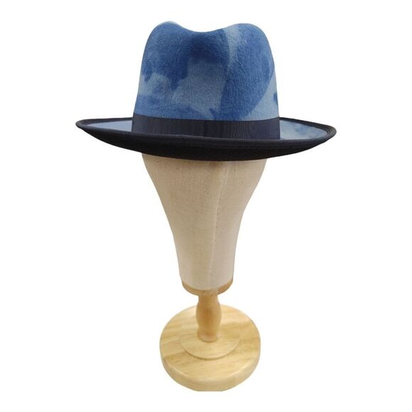 MEN'S BRUNO CAPELO BLUE KINGSTON COLLECTION AUSTRALIAN WOOL FEDORA HAT KT475. - Picture 5 of 8